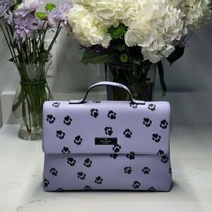 Kate Spade Davie Cosmetic Travel Bag Paw Prints in RARE Lavender EUC!